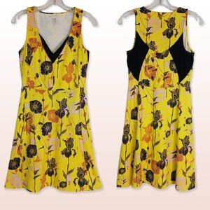 Title Nine Sport Freelance Dress Yellow Anemone Floral Size S
